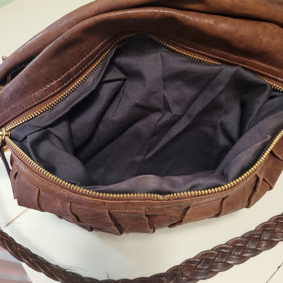 Treesje women's brown soft leather boho slouch shoulder/handbag - Picture 7 of 10